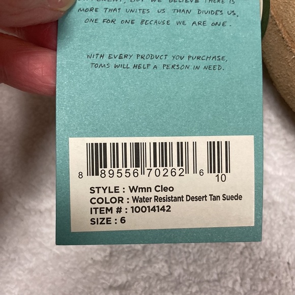 TOMS Womens Cleo Round Toe water resistant dessert tan suede boots size … - Picture 11 of 12